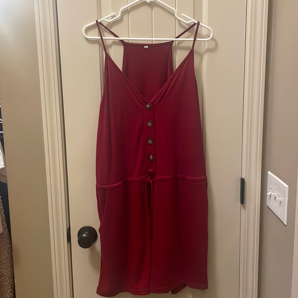 Maroon racerback women’s romper. XXL